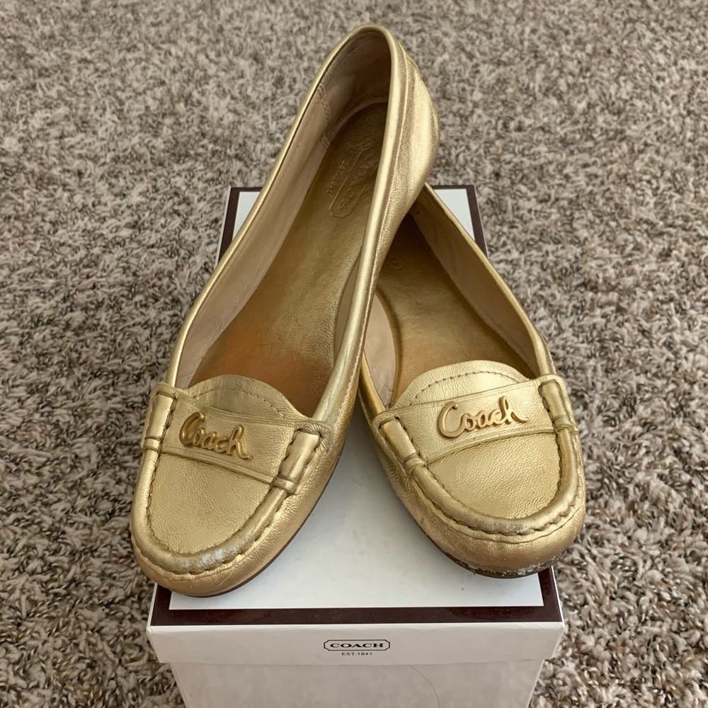Coach Olson Metallic Flats (Gold)